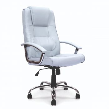 NAUTILUS - WESTMINSTER - Executive Silver Leather Office Chair 