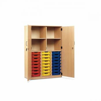 Monarch - 24 Shallow Tray Classroom Storage Cupboard with full height doors