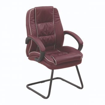 NAUTILUS Truro - Cantilever Burgundy Leather Office Chair