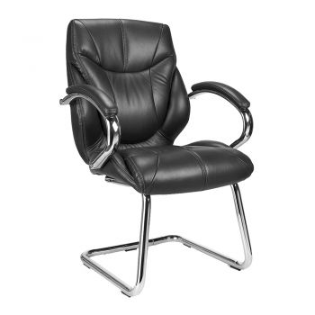 NAUTILUS - Sandown Cantilever Black Leather Office Chair