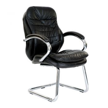 NAUTILUS - Santiago Cantilever Black Leather Office Chair
