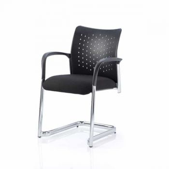Academy Cantilever Chair - Black Fabric - Next Day Delivery