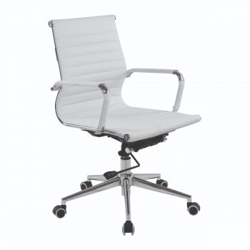 NAUTILUS - Aura Executive White Leather Office Chair