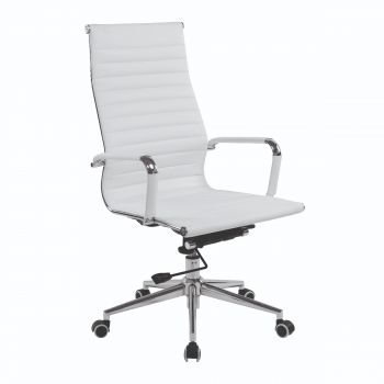 NAUTILUS - AURA High Back  Executive White Leather Office Chair
