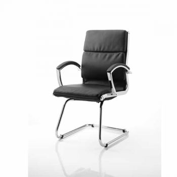 Classic Executive Leather Cantilever Chair with Arms