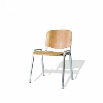 ISO Beech Stacking Chair with Chrome Frame 