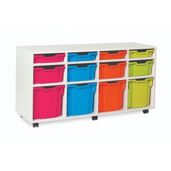 Monarch - White 12 Variety Tray Classroom Storage Unit 