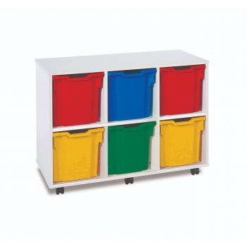 Monarch - White 6 Jumbo Tray 3 Bay Classroom Storage Unit