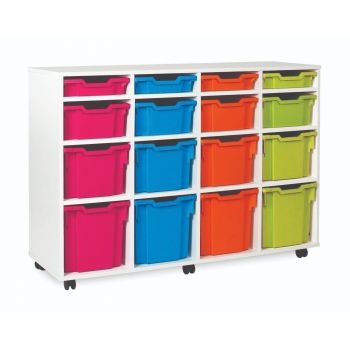 Monarch -  White 16 Variety Tray Classroom Storage Unit 