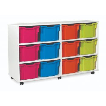 Monarch - White 12 Extra Deep Tray Classroom Storage Unit 