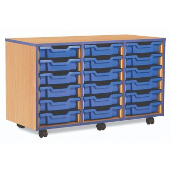 Monarch - 18 Shallow Tray Storage Unit with Coloured Edging