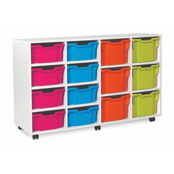 Monarch - White 8 Deep and 6 Extra Deep Tray Classroom Storage Unit