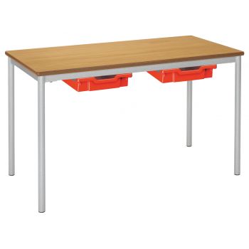 Metalliform - RT32 Fully Welded Rectangular Classroom Table with Trays - MDF Edge
