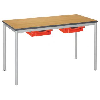 Metalliform - RT32 Fully Welded Rectangular Classroom Table with Trays - Spray PU Edge