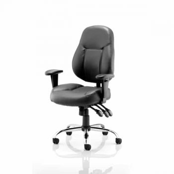 Storm Leather Operator Chair with Arms