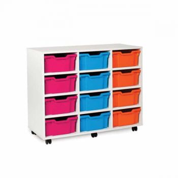 Monarch - White 12 Deep Tray Storage Unit 